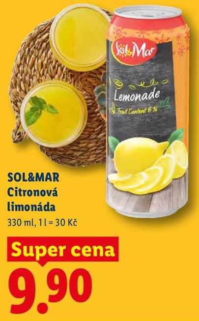 SOL&MAR Citronová limonáda, 330 ml