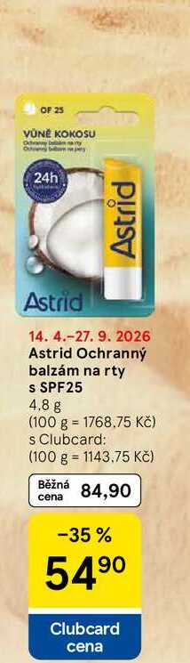 Astrid Ochranný balzám na rty S SPF25, 4.8 g 