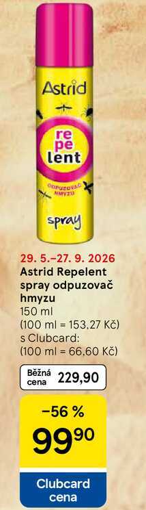 Astrid Repelent spray odpuzovač hmyzu, 150 ml Tesco