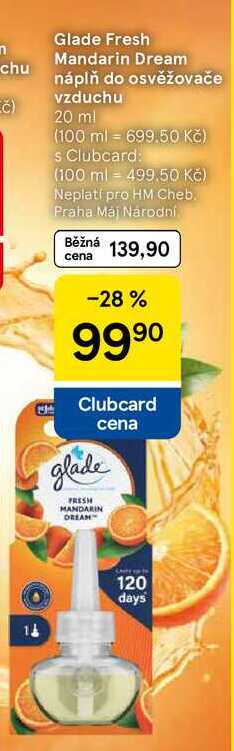 Glade Fresh Mandarin Dream náplň do osvěžovače vzduchu, 20 ml