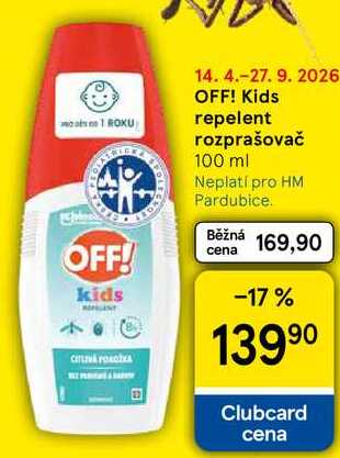 OFF! Kids repelent rozprašovač, 100 ml Tesco