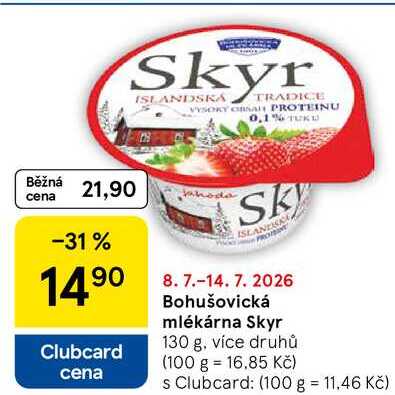 Bohušovická mlékárna Skyr, 130 g