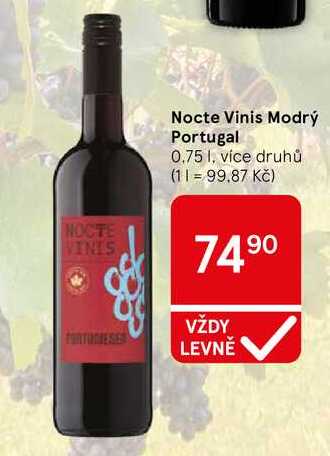 Nocte Vinis Modrý Portugal, 0.75 I, více druhů 