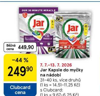 Jar Kapsle do myčky na nádobí, 31-40 ks, více druhů
