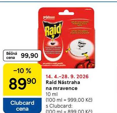 Raid Nástraha na mravence, 10 ml Tesco