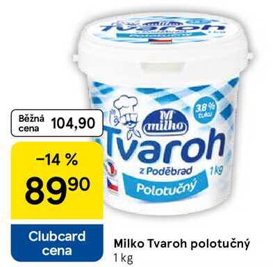Milko Tvaroh polotučný, 1 kg