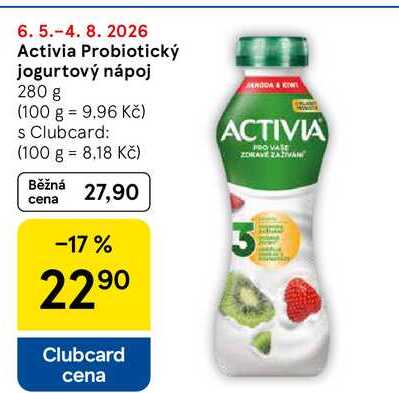 Activia Probiotický jogurtový nápoj, 280 g