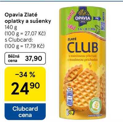 Opavia Zlaté oplatky a sušenky, 140 g