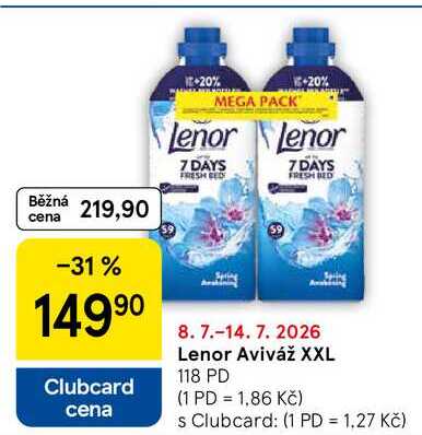 Lenor Aviváž XXL, 118 PD