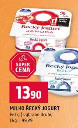 MILKO ŘECKÝ JOGURT 140 g vybrané druhy