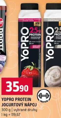YOPRO PROTEIN JOGURTOVÝ NÁPOJ 300 g vybrané druhy