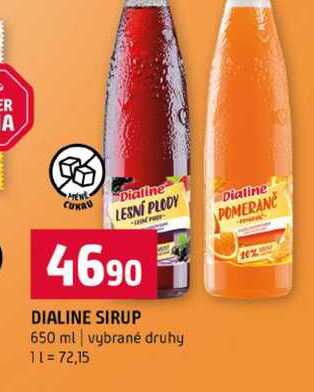 DIALINE SIRUP 650 ml vybrané druhy