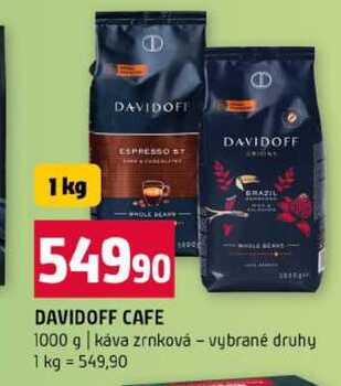 DAVIDOFF CAFE 1000 g káva zrnková vybrané druhy