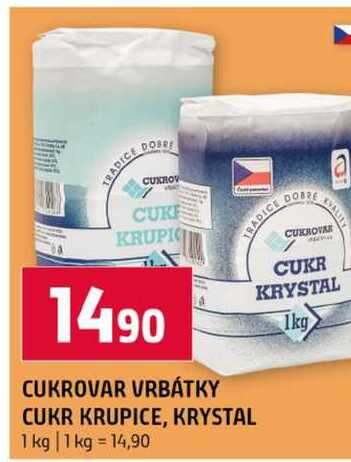 CUKROVAR VRBÁTKY CUKR KRUPICE, KRYSTAL 1 kg