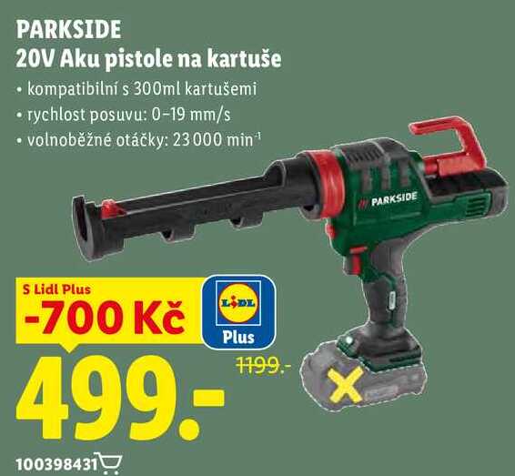PARKSIDE 20V Aku pistole na kartuše