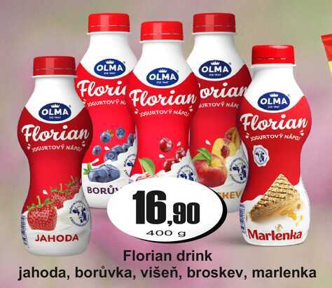 Florian drink Marlenka jahoda, borůvka, višeň, broskev, marlenka 400 g
