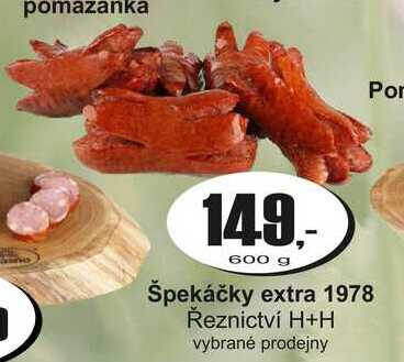 Špekáčky extra Řeznictví H+H 600 g