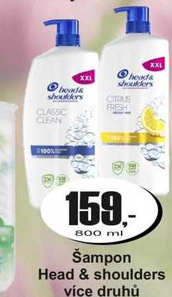 Šampon Head & shoulders 800 ml Adam Velkoobchod