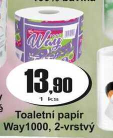Toaletní papír Way 1000, 2-vrstvý Adam Velkoobchod