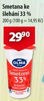 Smetana ke šlehání 33%, 200 g