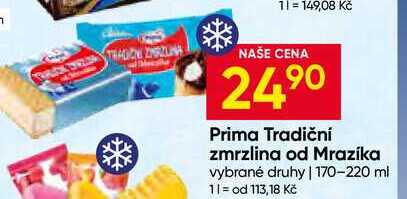 Tradiční zmrzlina od Mrazíka vybrané druhy 170-220 ml