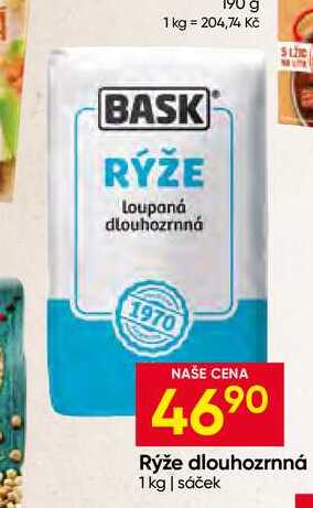 BASK Rýže dlouhozrnná 1 kg