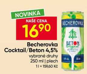 Becherovka Cocktail/Beton 4,5% vybrané druhy 250 ml, plech