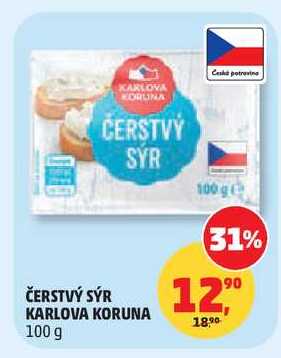 ČERSTVÝ SÝR KARLOVA KORUNA 100 g