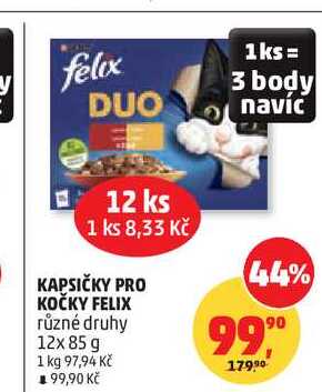 Felix kapsičky pro kočky 12x85g, vybrané druhy 