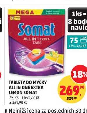 Somat tablety do myčky 75ks, vybrané druhy