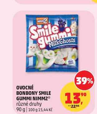 OVOCNÉ BONBONY SMILE GUMMI NIMM2 různé druhy 90 g