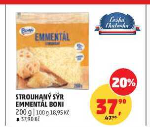 BONI STROUHANÝ SÝR EMMENTÁL 200 g 