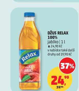Relax ovocný džus 100% 1l, různé druhy PET