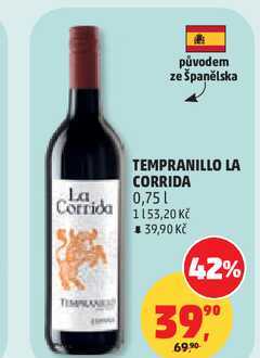 TEMPRANILLO LA CORRIDA 0,75 l