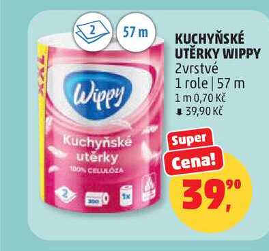 WIPPY KUCHYŇSKÉ UTĚRKY 2vrstvé 1 role 57 m