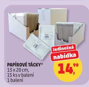 PAPÍROVÉ TÁCKY 13 x 20 cm, 15 ks 