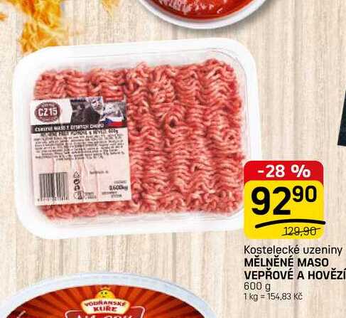 MĚLNĚNÉ MASO VEPŘOVÉ A HOVĚZÍ 600 g