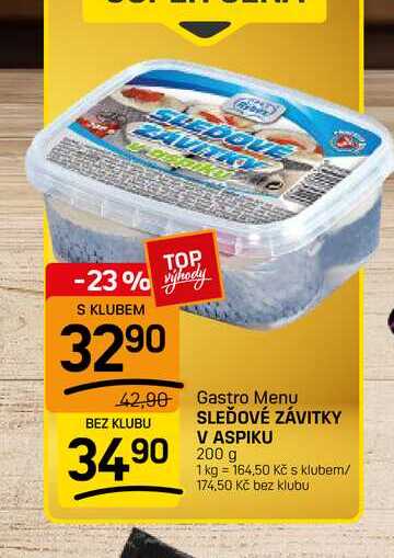 SLEĎOVÉ ZÁVITKY V ASPIKU 200 g 