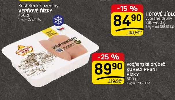 KUŘECÍ PRSNÍ ŘÍZKY 500 g