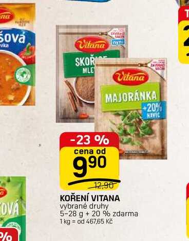 KOŘENÍ VITANA vybrané druhy 5-28 g