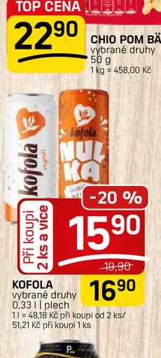 KOFOLA vybrané druhy 0,33 || plech 
