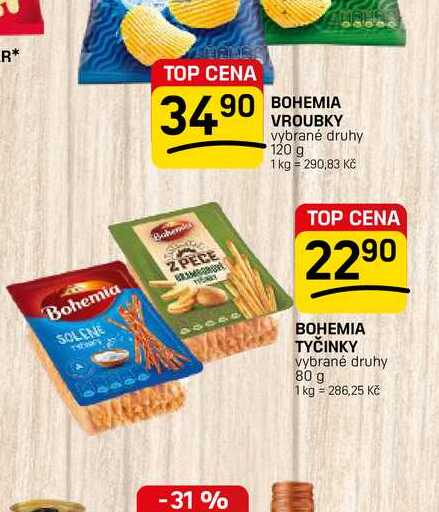 BOHEMIA TYČINKY vybrané druhy 80 g