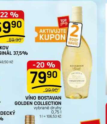 VÍNO BOSTAVAN GOLDEN COLLECTION vybrané druhy 0,75l