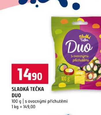 SLADKÁ TEČKA DUO 100g s ovocnými příchutěmi