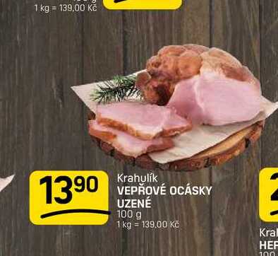 VEPŘOVÉ OCÁSKY UZENÉ 100 g