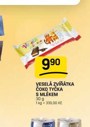 VESELÁ ZVÍŘÁTKA ČOKO TYČKA S MLÉKEM 30 g