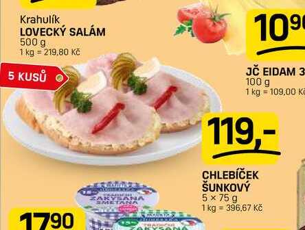 CHLEBÍČEK ŠUNKOVÝ 5 x 75 g 