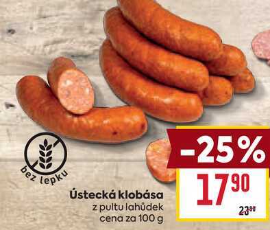 Ústecká klobása z pultu lahůdek cena za 100 g