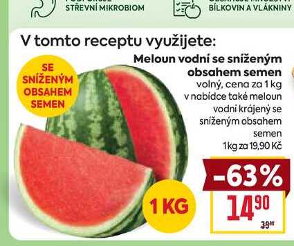 Meloun vodní se sníženým obsahem semen volný, cena za 1 kg