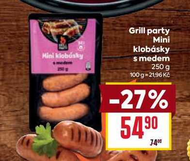Grill party Mini klobásky s medem 250 g